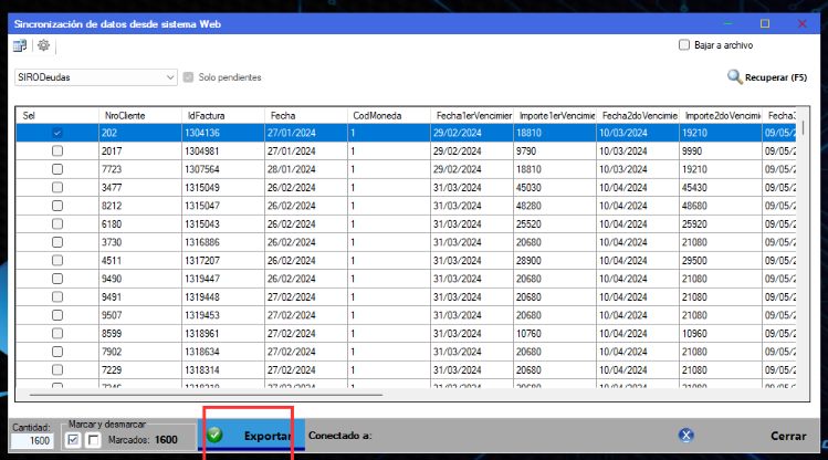 Captura real de Cuantico ERP