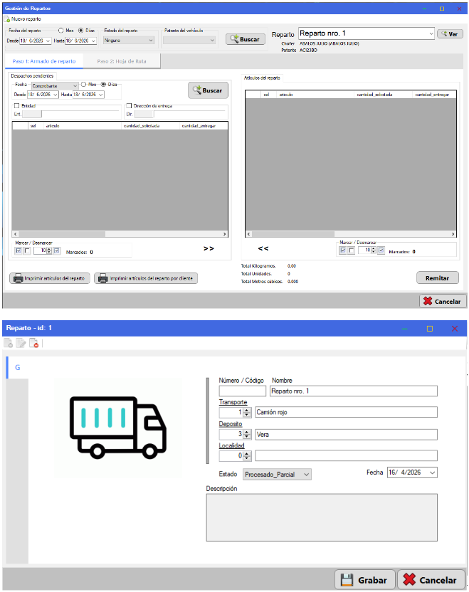 Creación de repartos en Cuantico ERP